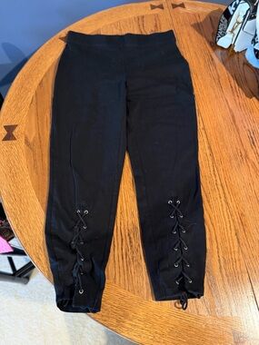 Express Black Lace-Up Leggings